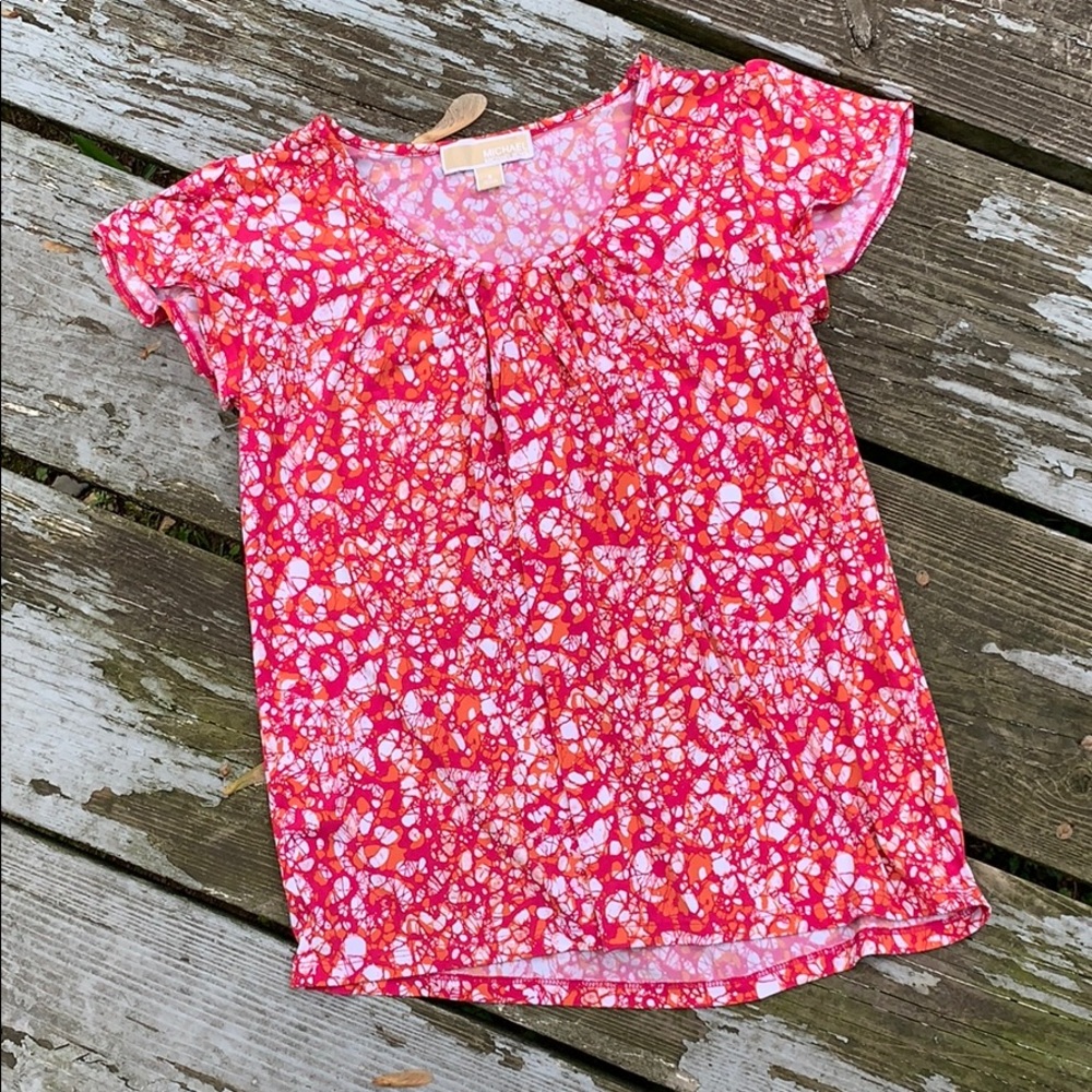 Micheal Kors Summer Print Top Tee Size Small